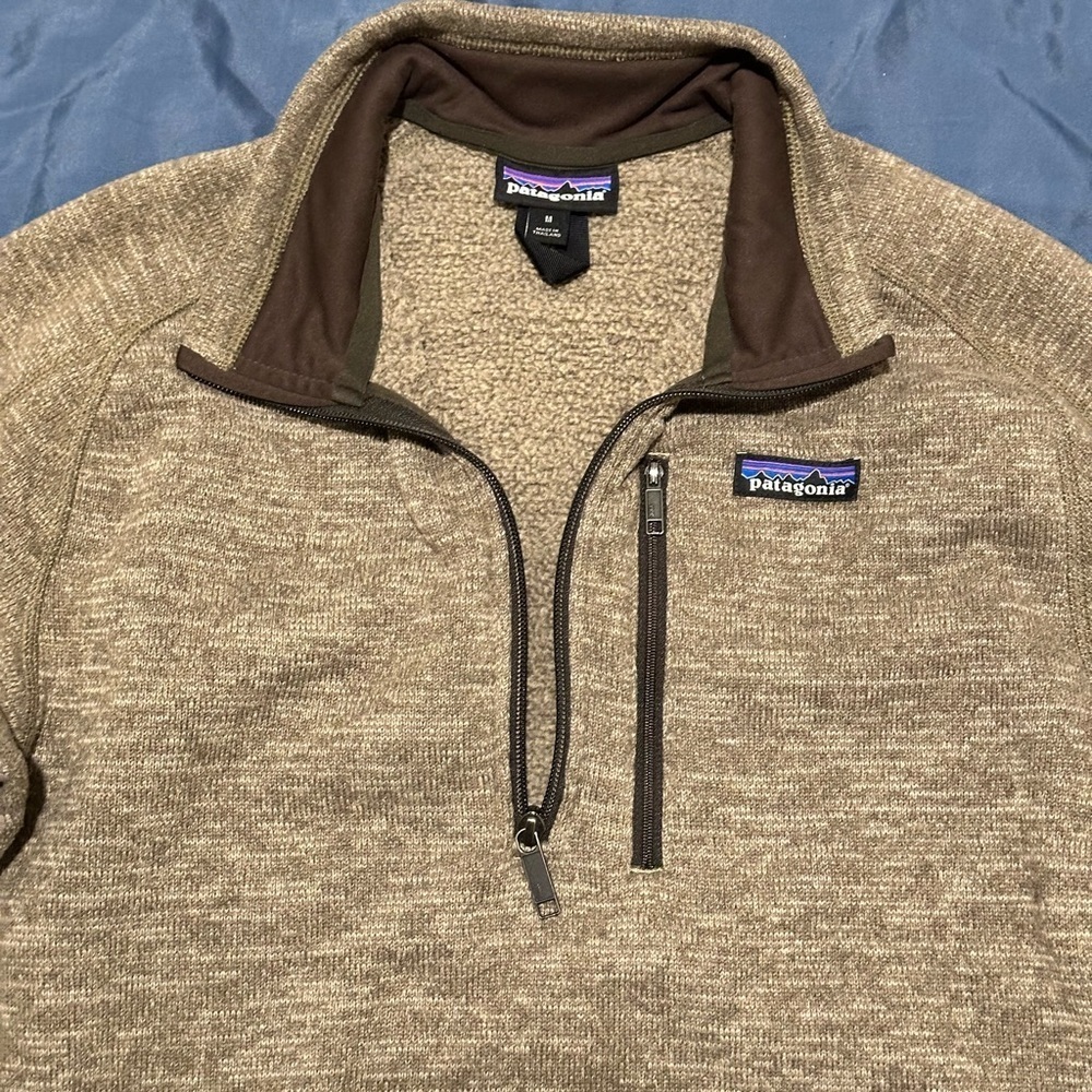 Patagonia Men's Better Sweater 1/4 Zip Fleece Pale Khaki Size Meduim - Picture 15 of 16
